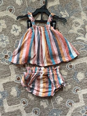 Striped Sleeveless Baby Set - Multicolor